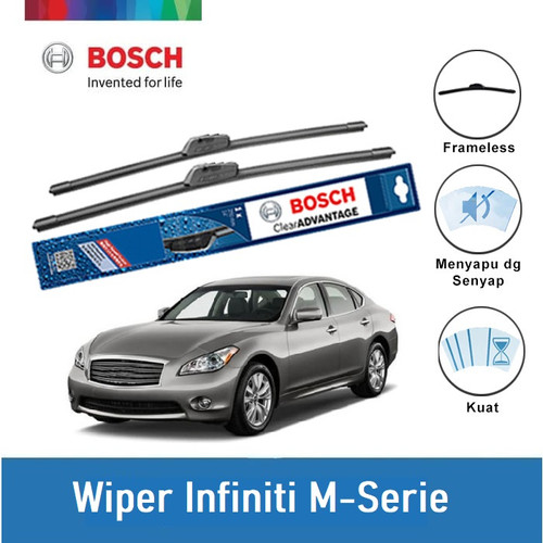 [EZR.2400457] Bosch Sepasang Wiper Mobil Infiniti M-Serie Frameless Clear 24 & 19