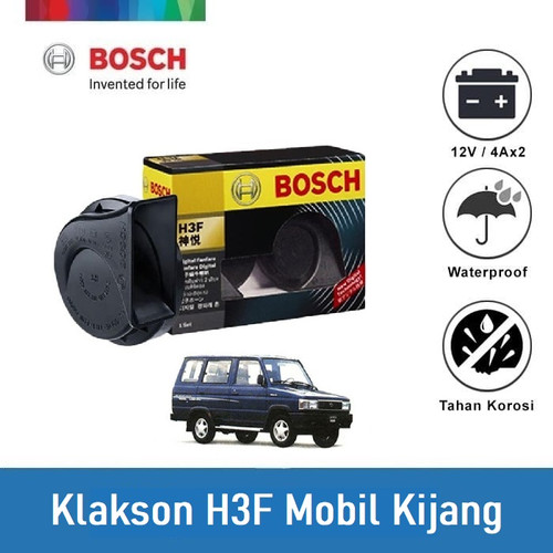[EZR.2400461] Bosch Klakson Mobil Toyota Kijang H3F Digital Fanfare (Keong) Black