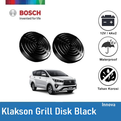[EZR.2400825] Bosch Klakson Toyota Kijang Innova Europa Grill Disc Black 12V - Set