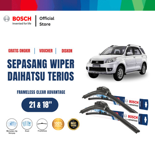 [EZR.2400470] Bosch Sepasang Wiper Mobil Daihatsu Terios Frameless New Clear 21 & 18