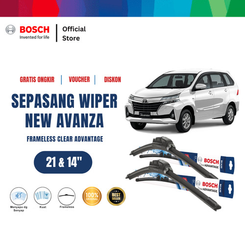 [EZR.2400473] Bosch Sepasang Wiper Mobil New Toyota Avanza Frameless Clear 21" & 14"