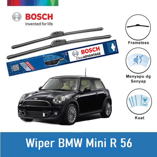 [EZR.2400485] Bosch Sepasang Wiper Mobil BMW Mini R 56 Frameless New Clear 18 & 18"
