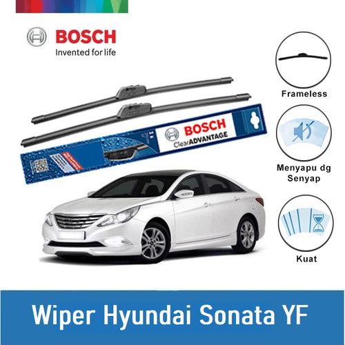 [EZR.2400486] Bosch Sepasang Wiper Mobil Hyundai Sonata YF Frameless Clear 26 dan 18 Inci