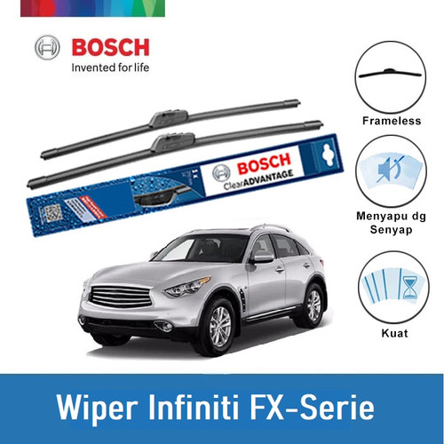 [EZR.2400487] Bosch Sepasang Wiper Mobil Infiniti FX-Serie Frameless Clear 24" & 19"