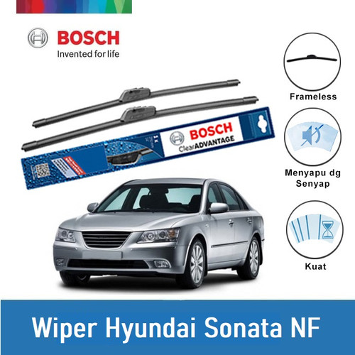 [EZR.2400488] Bosch Sepasang Wiper Mobil Hyundai Sonata NF Frameless Clear Advantage 20 dan 18 Inci