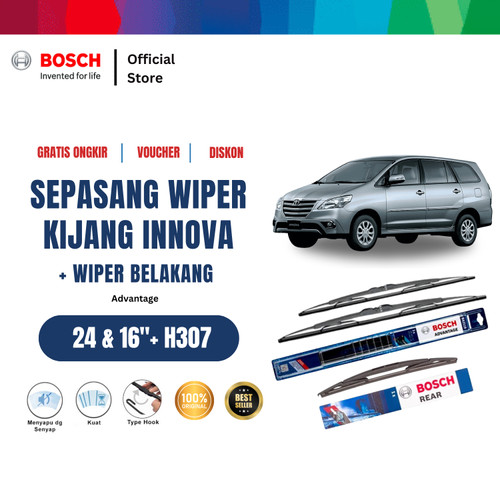[EZR.2400495] Bosch Wiper Depan & Belakang Advantage Kijang Innova 24" & 16" + H307