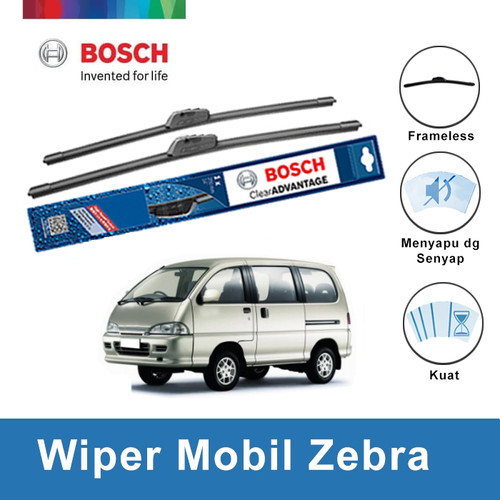 [EZR.2400498] Bosch Wiper Mobil Daihatsu Zebra Frameless Clear Advantage 17" & 14"