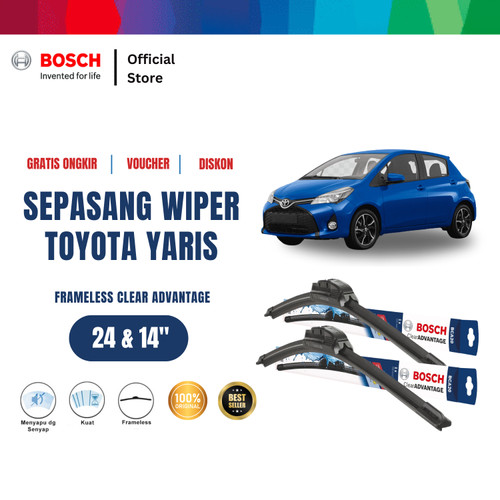 [EZR.2400510] Bosch Sepasang Wiper New Clear Advantage Mobil Toyota Yaris 24"& 14"