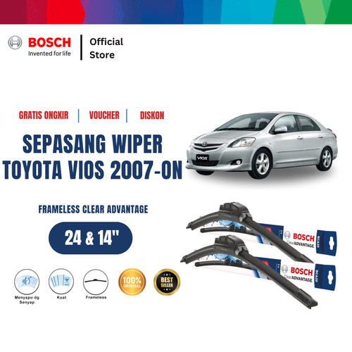 [EZR.2400511] Bosch Sepasang Wiper New Clear Advantage Mobil Vios 07-on (24" & 14" )
