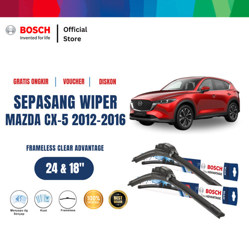 [EZR.2400515] Bosch Sepasang Wiper Depan New Clear Advantage Mazda CX-5 (24" & 18")