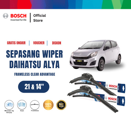 [EZR.2400520] Bosch Sepasang Wiper Mobil Daihatsu Ayla Frameless New Clear 21" & 14"