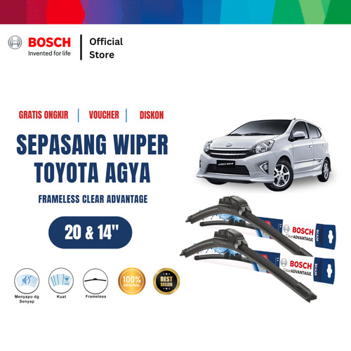 [EZR.2400522] ⁠Bosch Wiper Mobil All New Agya Frameless Clear Advantage  22 dan 16 Inci