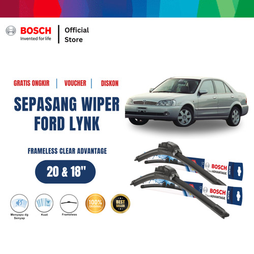 [EZR.2400529] Bosch Sepasang Wiper Mobil Ford Lynx Frameless Clear Advantage 20 dan 18 Inci