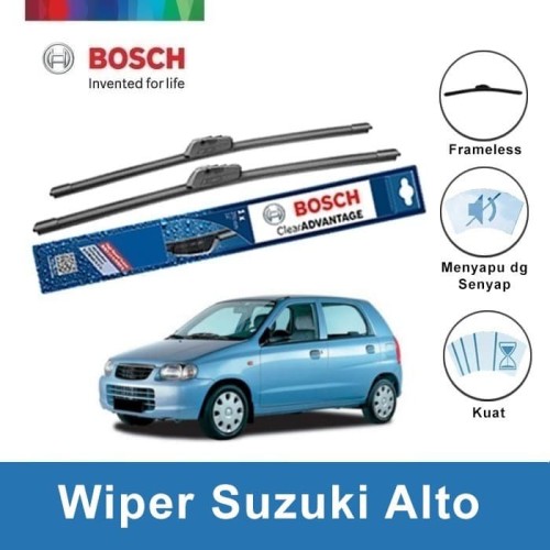 [EZR.2400532] Bosch Sepasang Wiper Suzuki Alto AMF Frameless New Clear 22 dan 14 Inci