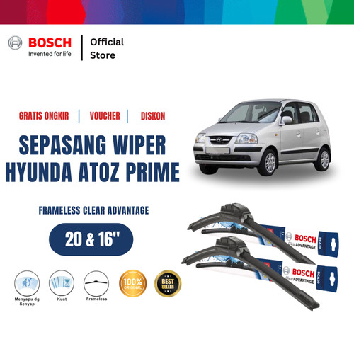 [EZR.2400535] Bosch Sepasang Wiper Mobil Atoz Prime Frameless Advantage 20 & 16