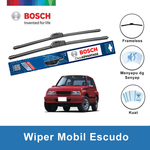 [EZR.2400536] Bosch Sepasang Wiper Frameless New Clear Advantage Escudo 19" & 19"