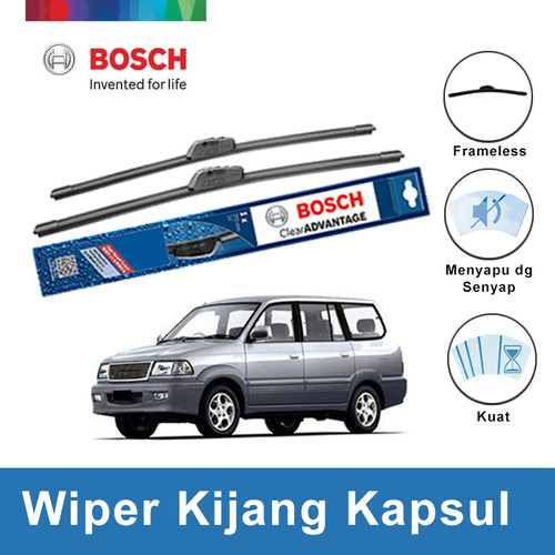 [EZR.2400541] Bosch Sepasang Wiper Kaca Mobil Kijang Kapsul Frameless Clear Advantage 20 dan 19 Inci