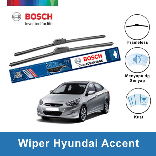 [EZR.2400544] Bosch Sepasang Wiper Mobil Hyundai Accent Frameless New Clear 20 & 18