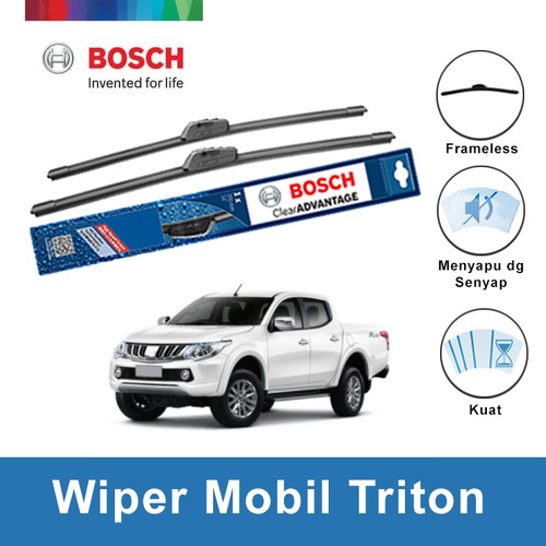 [EZR.2400546] Bosch Sepasang Wiper Strada Triton Frameless New Clear 21 & 19