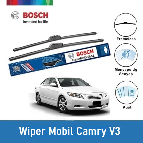 [EZR.2400547] Bosch Sepasang Wiper Frameless New Clear Advantage Camry V3 22" & 20"