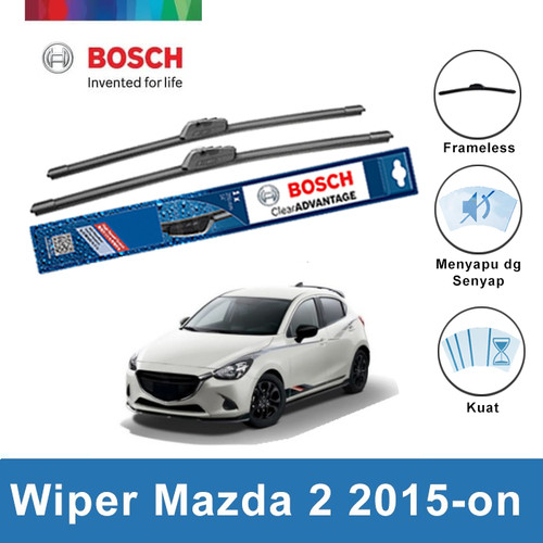 [EZR.2400548] Bosch Sepasang Wiper Mobil Mazda 2 Frameless New Clear 22" & 17"