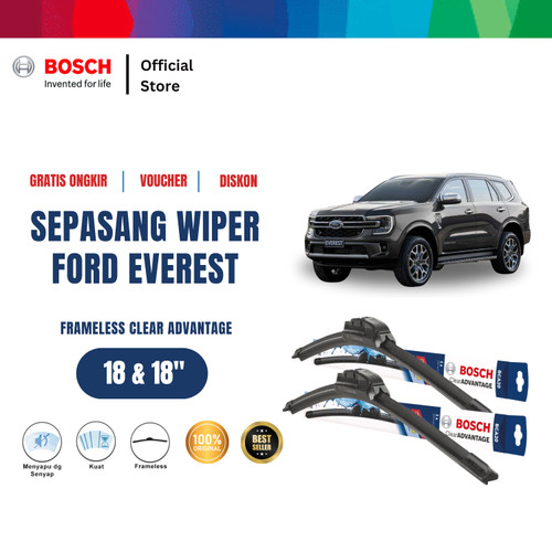 [EZR.2400551] Bosch Sepasang Wiper Mobil Ford Everest Frameless Advantage 18 & 18