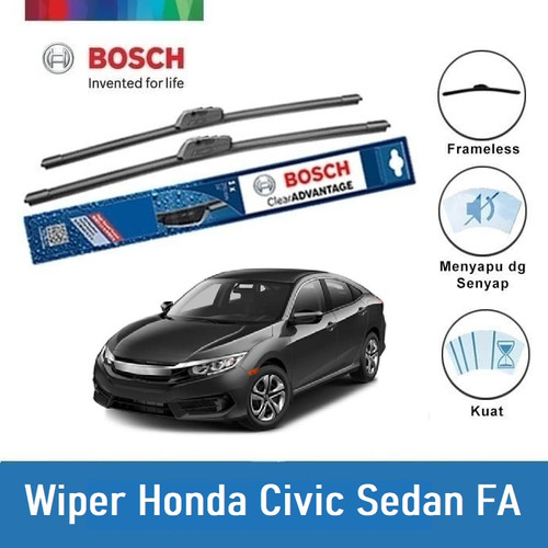 [EZR.2400553] Bosch Sepasang Wiper Mobil Civic Sedan FA Frameless Advantage 24 & 19