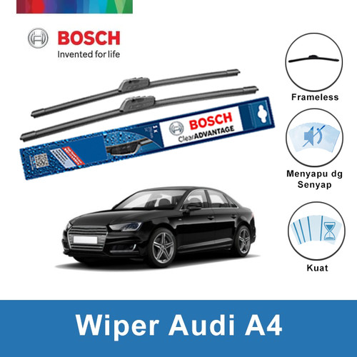 [EZR.2400554] Bosch Sepasang Wiper Mobil Audi A4 Frameless Clear Advantage 21 & 21