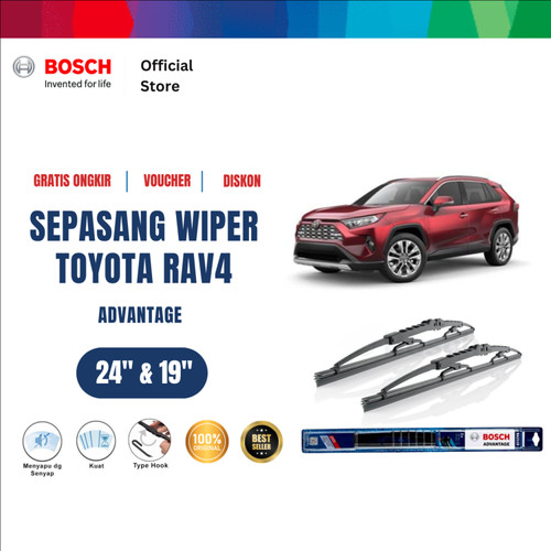 [EZR.2400563] Bosch Sepasang Wiper Mobil Toyota RAV4 (2000-2005) Advantage 24" & 19"