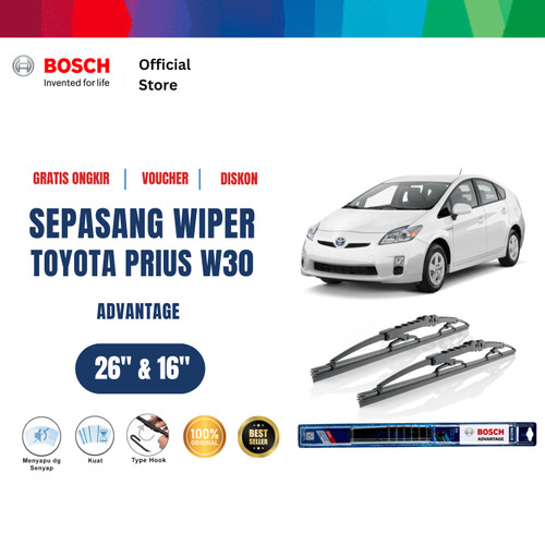[EZR.2400564] Bosch Sepasang Wiper Mobil Toyota Prius W30 (2009) Advantage 26" & 16"