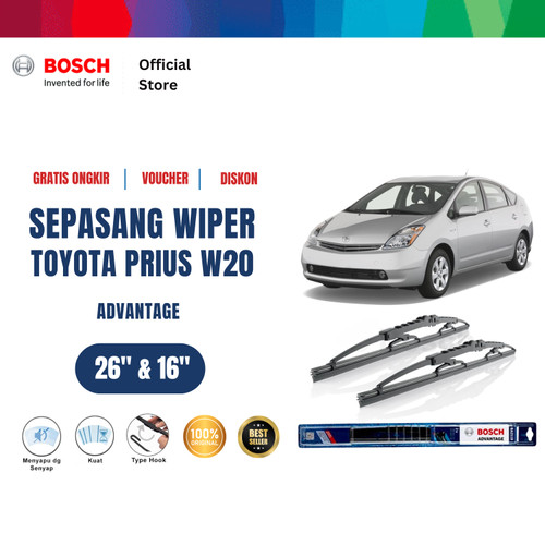 [EZR.2400565] Bosch Sepasang Wiper Mobil Toyota Prius W20 (2009) Advantage 26" & 16"