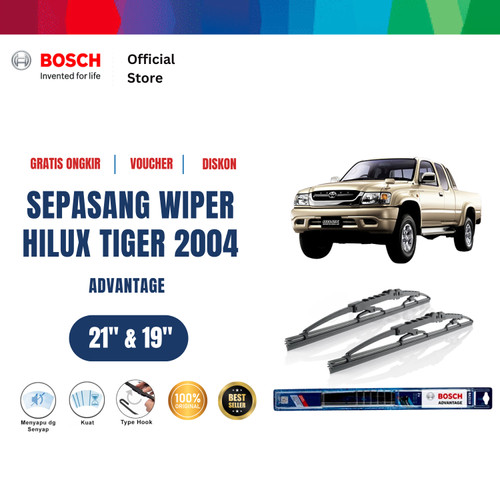 [EZR.2400570] Bosch Sepasang Wiper Mobil Toyota Hilux Tiger 2004 Advantage 21 dan 19 Inci