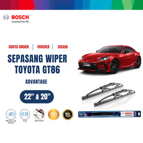 [EZR.2400573] Bosch Sepasang Wiper Kaca Mobil Toyota GT86 2012 Advantage 22 dan 20 Inci