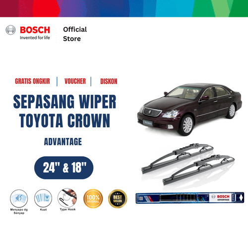 [EZR.2400575] Bosch Sepasang Wiper Kaca Mobil Toyota Crown 2005 Advantage 24 dan 18 Inci