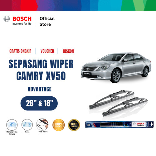 [EZR.2400578] Bosch Sepasang Wiper Mobil Toyota Camry XV50 2011 Advantage 26 dan 18 Inci