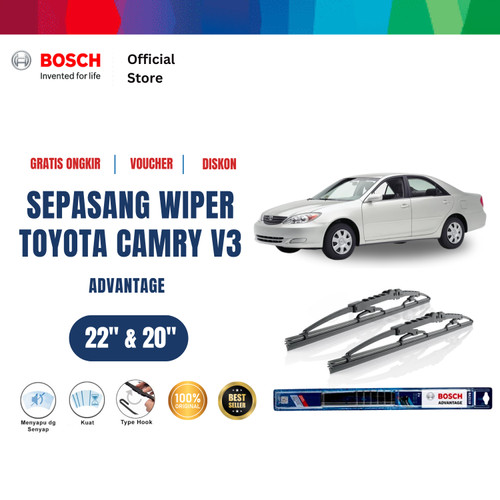 [EZR.2400580] Bosch Sepasang Wiper Kaca Mobil Toyota Camry V3 2001-2006 Size 22 dan 20 Inci