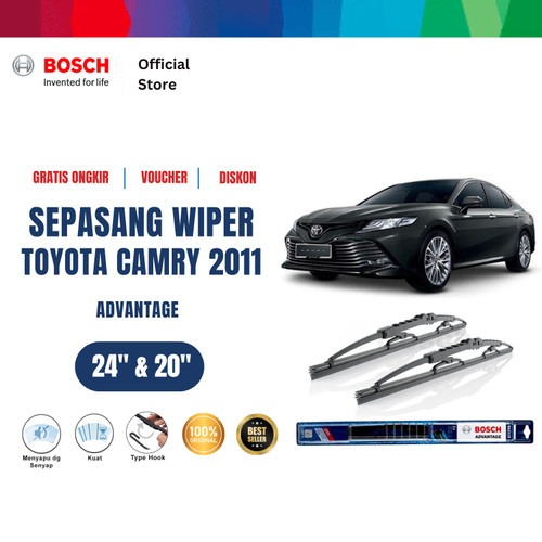 [EZR.2400581] Bosch Sepasang Wiper Mobil Toyota Camry ASV50 2011 Advantage 24 dan 20 Inci