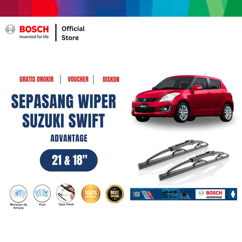 [EZR.2400586] Bosch Sepasang Wiper Kaca Mobil Suzuki Swift 2008 Advantage 21 dan 18 Inci