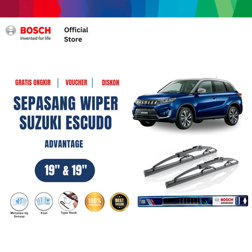[EZR.2400589] Bosch Sepasang Wiper Kaca Mobil Suzuki Escudo 1994 Advantage 19 dan 19 Inci