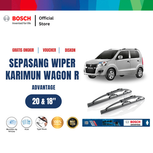 [EZR.2400591] Bosch Sepasang Wiper Kaca Mobil Suzuki Karimun Wagon R Advantage 20 dan 18 Inci