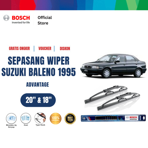 [EZR.2400593] Bosch Sepasang Wiper Kaca Mobil Suzuki Baleno 1995 Advantage 20 dan 18 Inci