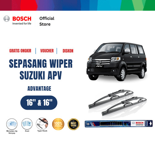 [EZR.2400594] Bosch Sepasang Wiper Kaca Mobil Suzuki APV Advantage 16 dan 16 - 2 Pcs