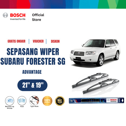 [EZR.2400599] Bosch Sepasang Wiper Kaca Mobil Subaru Forester SG 2005-2007 Size 21 dan 19 Inci