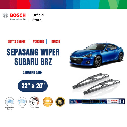 [EZR.2400600] Bosch Sepasang Wiper Kaca Mobil Subaru BRZ Z10 2012 Advantage 22 dan 20 Inci