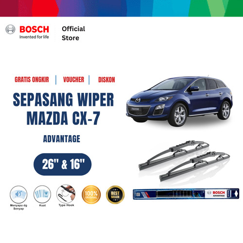 [EZR.2400615] Bosch Sepasang Wiper Kaca Mobil Mazda CX-7 2006 Advantage 26 dan 16 Inci