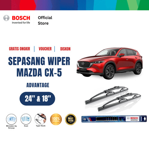 [EZR.2400616] Bosch Sepasang Wiper Kaca Mobil Mazda CX-5 2012 Advantage 24 dan 18 Inci