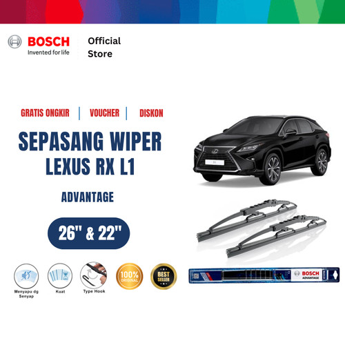 [EZR.2400627] Bosch Sepasang Wiper Kaca Mobil Lexus RX L1 2008 Advantage 26 dan 22 Inci