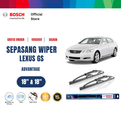 [EZR.2400629] Bosch Sepasang Wiper Mobil Lexus GS S1 (2005-2011) Advantage 18" & 18"
