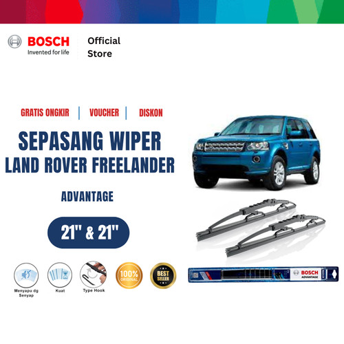 [EZR.2400630] Bosch Sepasang Wiper Mobil Land Rover Freelander LN 2001-2007 Size 21 dan 21 Inci