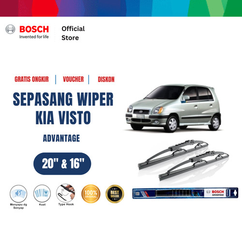 [EZR.2400631] Bosch Sepasang Wiper Mobil KIA Visto (1999-2004) Advantage 20" & 16"